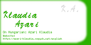 klaudia azari business card